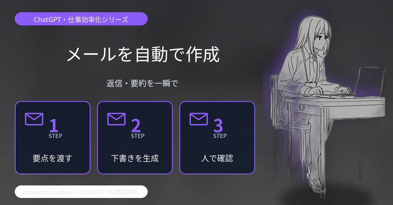 ChatGPTでメールの下書きと長文要約を一瞬で作る