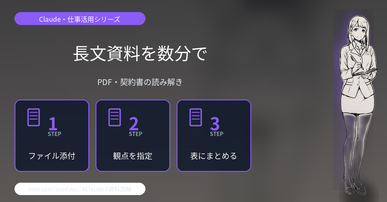 Claudeで長い資料を要約・分析する：PDF・契約書を数分で読み解く